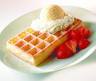 wafel met slag en aardbeien